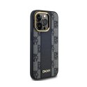 DKNY Leather Checkered Mono Pattern MagSafe - Etui iPhone 13 Pro (czarny) DKNY