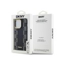 DKNY Leather Checkered Mono Pattern MagSafe - Etui iPhone 13 Pro (czarny) DKNY