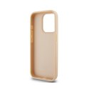 DKNY Leather Checkered Mono Pattern & Printed Stripes - Etui iPhone 15 Pro (różowy) DKNY