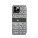 DKNY Leather Mono Stripe & Metal Logo - Etui iPhone 14 Pro (beżowy) DKNY