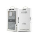 DKNY Leather Mono Stripe & Metal Logo - Etui iPhone 14 Pro (beżowy) DKNY