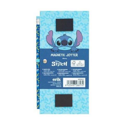 Disney Stitch - Magnetyczny notatnik / lista zakupów na lodówkę + ołówek z kolekcji Tropical (10 x 21 cm) Stitch Disney Stitch - Magnetyczny notatnik / lista zakupów na lodówkę + ołówek z kolekcji Tropical (10 x 21 cm) Stitch
