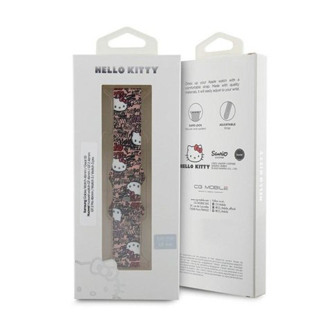 Hello Kitty Silicone Tags Graffiti - Pasek uniwersalny do smartwatcha 22 mm (różowy) Hello Kitty Hello Kitty Silicone Tags Graffiti - Pasek uniwersalny do smartwatcha 22 mm (różowy) Hello Kitty