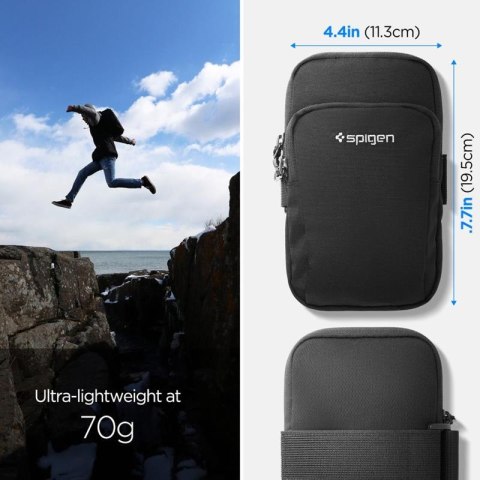 Spigen A702 Dynamic Shield Armband - Etui / Sportowa opaska na ramię na smartfon do 6.9" (Czarny) Spigen Spigen A702 Dynamic Shield Armband - Etui / Sportowa opaska na ramię na smartfon do 6.9" (Czarny) Spigen