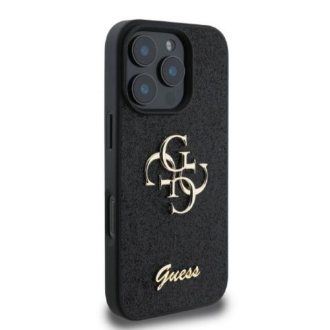 Guess Fixed Glitter Big 4G - Etui iPhone 16 Pro Max (czarny) Guess Guess Fixed Glitter Big 4G - Etui iPhone 16 Pro Max (czarny) Guess