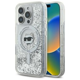 Karl Lagerfeld Liquid Glitter Choupette Head MagSafe - Etui iPhone 16 Pro Max (przezroczysty) Karl Lagerfeld