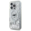 Karl Lagerfeld Liquid Glitter Choupette Head MagSafe - Etui iPhone 16 Pro Max (przezroczysty) Karl Lagerfeld