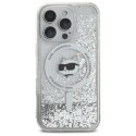 Karl Lagerfeld Liquid Glitter Choupette Head MagSafe - Etui iPhone 16 Pro Max (przezroczysty) Karl Lagerfeld