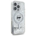 Karl Lagerfeld Liquid Glitter Choupette Head MagSafe - Etui iPhone 16 Pro Max (przezroczysty) Karl Lagerfeld