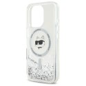 Karl Lagerfeld Liquid Glitter Choupette Head MagSafe - Etui iPhone 16 Pro Max (przezroczysty) Karl Lagerfeld