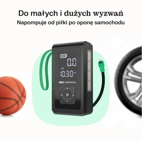 Green Cell - PowerBoost Air Car Jump Starter / Rozrusznik / Latarka / Powerbank do samochodu z kompresorem 8000mAh 1000A Green Cell Green Cell - PowerBoost Air Car Jump Starter / Rozrusznik / Latarka / Powerbank do samochodu z kompresorem 8000mAh 1000A Green Cell