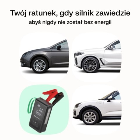 Green Cell - PowerBoost Air Car Jump Starter / Rozrusznik / Latarka / Powerbank do samochodu z kompresorem 8000mAh 1000A Green Cell Green Cell - PowerBoost Air Car Jump Starter / Rozrusznik / Latarka / Powerbank do samochodu z kompresorem 8000mAh 1000A Green Cell