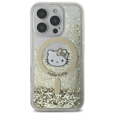 Hello Kitty Liquid Glitter Fever MagSafe - Etui iPhone 16 Pro Max (biały / złoty) Hello Kitty Hello Kitty Liquid Glitter Fever MagSafe - Etui iPhone 16 Pro Max (biały / złoty) Hello Kitty