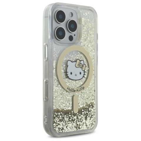 Hello Kitty Liquid Glitter Fever MagSafe - Etui iPhone 16 Pro Max (biały / złoty) Hello Kitty Hello Kitty Liquid Glitter Fever MagSafe - Etui iPhone 16 Pro Max (biały / złoty) Hello Kitty