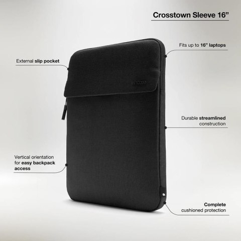 Incase Crosstown Sleeve with Woolenex - Pokrowiec z kieszenią MacBook Pro 16" (M4/M3/M2/M1/2024-2021) (Black) Incase Incase Crosstown Sleeve with Woolenex - Pokrowiec z kieszenią MacBook Pro 16" (M4/M3/M2/M1/2024-2021) (Black) Incase