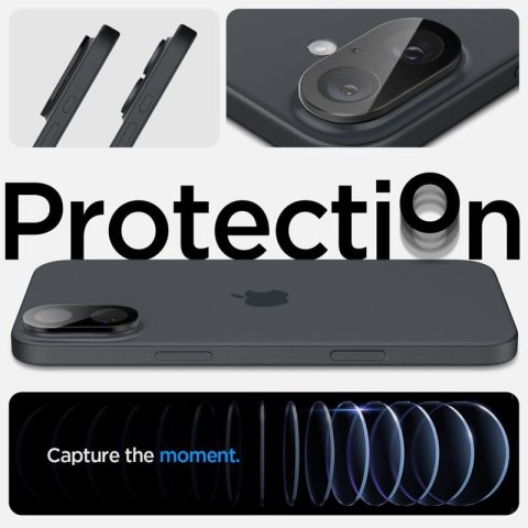 Spigen Optik GLAS.TR Camera Protector 2-Pack - Szkło ochronne na obiektyw do iPhone 16 / 16 Plus (2 szt) (Czarny) Spigen Spigen Optik GLAS.TR Camera Protector 2-Pack - Szkło ochronne na obiektyw do iPhone 16 / 16 Plus (2 szt) (Czarny) Spigen