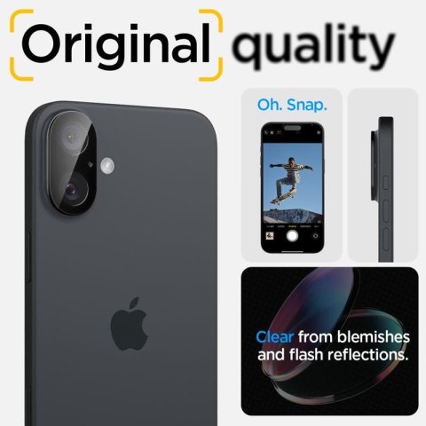 Spigen Optik GLAS.TR Camera Protector 2-Pack - Szkło ochronne na obiektyw do iPhone 16 / 16 Plus (2 szt) (Czarny) Spigen Spigen Optik GLAS.TR Camera Protector 2-Pack - Szkło ochronne na obiektyw do iPhone 16 / 16 Plus (2 szt) (Czarny) Spigen