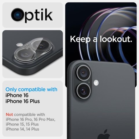 Spigen Optik GLAS.TR Camera Protector 2-Pack - Szkło ochronne na obiektyw do iPhone 16 / 16 Plus (2 szt) (Przezroczysty) Spigen Spigen Optik GLAS.TR Camera Protector 2-Pack - Szkło ochronne na obiektyw do iPhone 16 / 16 Plus (2 szt) (Przezroczysty) Spigen