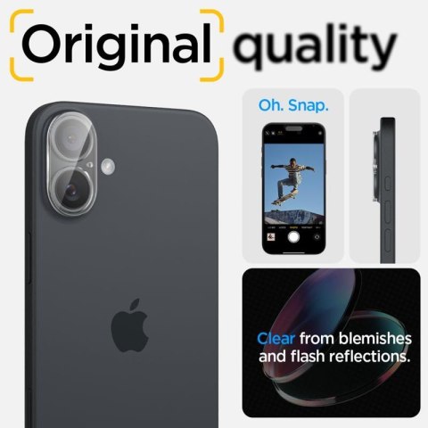 Spigen Optik GLAS.TR Camera Protector 2-Pack - Szkło ochronne na obiektyw do iPhone 16 / 16 Plus (2 szt) (Przezroczysty) Spigen Spigen Optik GLAS.TR Camera Protector 2-Pack - Szkło ochronne na obiektyw do iPhone 16 / 16 Plus (2 szt) (Przezroczysty) Spigen