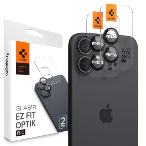 Spigen Optik Pro GLAS.TR EZ Fit Camera Protector 2-Pack - Szkło ochronne na obiektyw do iPhone 16 / 16 Plus (2 szt) (Czarny) Spigen Spigen Optik Pro GLAS.TR EZ Fit Camera Protector 2-Pack - Szkło ochronne na obiektyw do iPhone 16 / 16 Plus (2 szt) (Czarny) Spigen