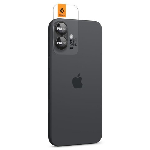 Spigen Optik Pro GLAS.TR EZ Fit Camera Protector 2-Pack - Szkło ochronne na obiektyw do iPhone 16 / 16 Plus (2 szt) (Czarny) Spigen Spigen Optik Pro GLAS.TR EZ Fit Camera Protector 2-Pack - Szkło ochronne na obiektyw do iPhone 16 / 16 Plus (2 szt) (Czarny) Spigen