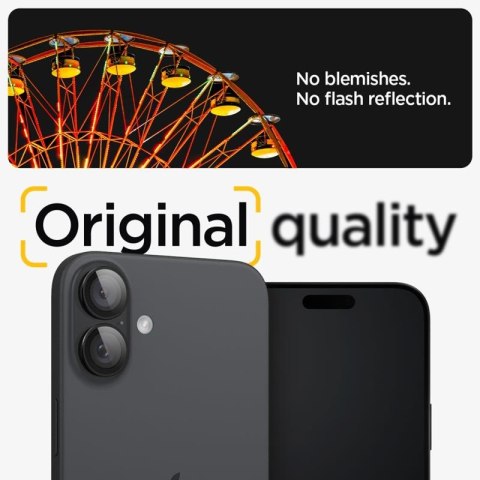 Spigen Optik Pro GLAS.TR EZ Fit Camera Protector 2-Pack - Szkło ochronne na obiektyw do iPhone 16 / 16 Plus (2 szt) (Czarny) Spigen Spigen Optik Pro GLAS.TR EZ Fit Camera Protector 2-Pack - Szkło ochronne na obiektyw do iPhone 16 / 16 Plus (2 szt) (Czarny) Spigen