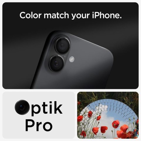 Spigen Optik Pro GLAS.TR EZ Fit Camera Protector 2-Pack - Szkło ochronne na obiektyw do iPhone 16 / 16 Plus (2 szt) (Czarny) Spigen Spigen Optik Pro GLAS.TR EZ Fit Camera Protector 2-Pack - Szkło ochronne na obiektyw do iPhone 16 / 16 Plus (2 szt) (Czarny) Spigen