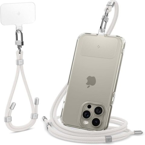 Spigen Universal Strap Set Crossbody & Wrist - Pasek do telefonu na ramię + na nadgarstek (Pearl White) Spigen Spigen Universal Strap Set Crossbody & Wrist - Pasek do telefonu na ramię + na nadgarstek (Pearl White) Spigen