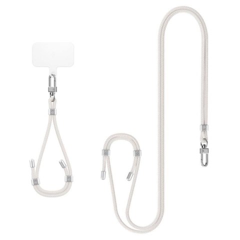 Spigen Universal Strap Set Crossbody & Wrist - Pasek do telefonu na ramię + na nadgarstek (Pearl White) Spigen Spigen Universal Strap Set Crossbody & Wrist - Pasek do telefonu na ramię + na nadgarstek (Pearl White) Spigen