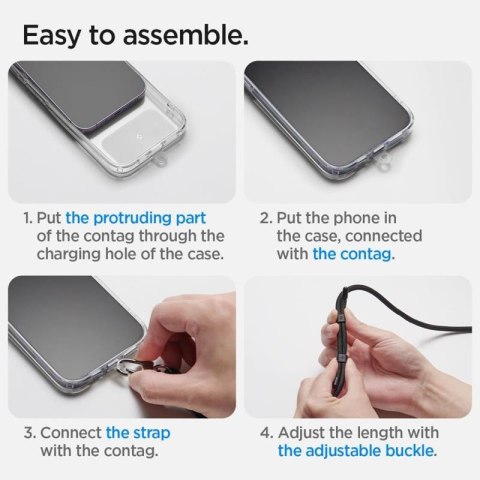 Spigen Universal Strap Set Crossbody & Wrist - Pasek do telefonu na ramię + na nadgarstek (Pearl White) Spigen Spigen Universal Strap Set Crossbody & Wrist - Pasek do telefonu na ramię + na nadgarstek (Pearl White) Spigen