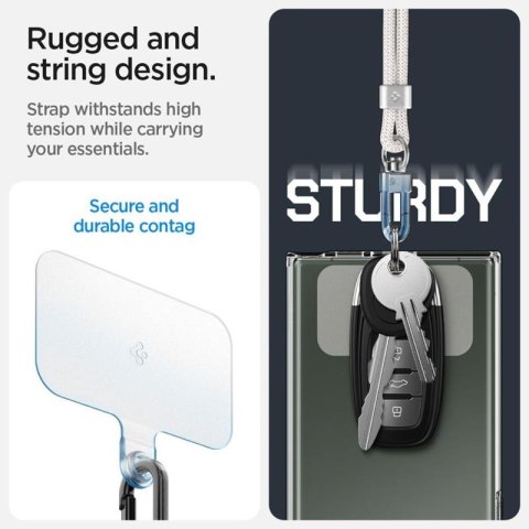 Spigen Universal Strap Set Crossbody & Wrist - Pasek do telefonu na ramię + na nadgarstek (Pearl White) Spigen Spigen Universal Strap Set Crossbody & Wrist - Pasek do telefonu na ramię + na nadgarstek (Pearl White) Spigen