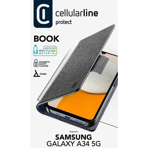 Cellularline Book Case - Etui Samsung Galaxy A34 5G (czarny) Cellularline Cellularline Book Case - Etui Samsung Galaxy A34 5G (czarny) Cellularline