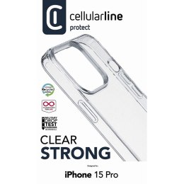 Cellularline Clear Strong - Etui iPhone 15 Pro z ochroną antybakteryjną (przezroczysty) Cellularline