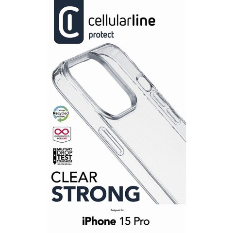 Cellularline Clear Strong - Etui iPhone 15 Pro z ochroną antybakteryjną (przezroczysty) Cellularline Cellularline Clear Strong - Etui iPhone 15 Pro z ochroną antybakteryjną (przezroczysty) Cellularline