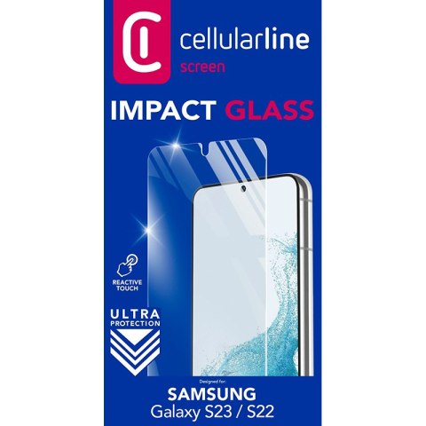 Cellularline Impact Glass - Hartowane szkło ochronne Samsung Galaxy S23 / S22 Cellularline Cellularline Impact Glass - Hartowane szkło ochronne Samsung Galaxy S23 / S22 Cellularline