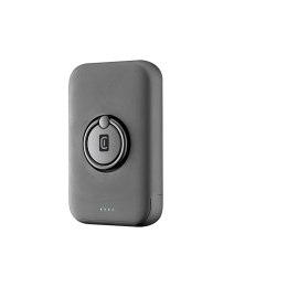 Cellularline Ring MAG 5000 - Power bank indukcyjny 5000mAh 7.5W MagSafe z funkcją standu (czarny) Cellularline