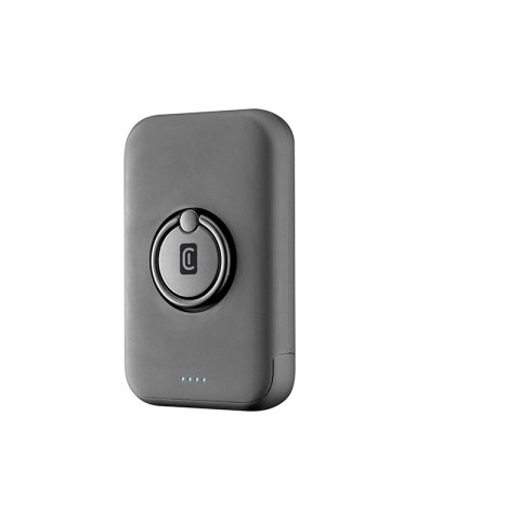 Cellularline Ring MAG 5000 - Power bank indukcyjny 5000mAh 7.5W MagSafe z funkcją standu (czarny) Cellularline Cellularline Ring MAG 5000 - Power bank indukcyjny 5000mAh 7.5W MagSafe z funkcją standu (czarny) Cellularline