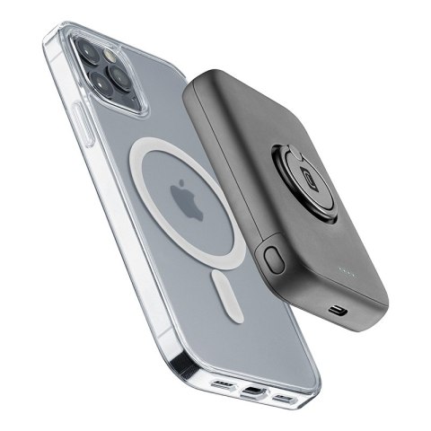 Cellularline Ring MAG 5000 - Power bank indukcyjny 5000mAh 7.5W MagSafe z funkcją standu (czarny) Cellularline Cellularline Ring MAG 5000 - Power bank indukcyjny 5000mAh 7.5W MagSafe z funkcją standu (czarny) Cellularline