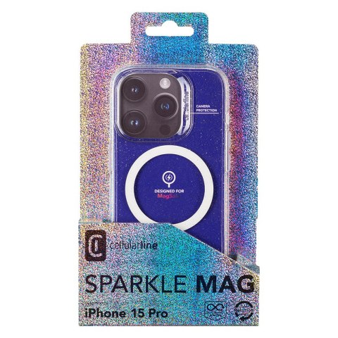 Cellularline Sparkle Mag - Etui iPhone 15 Pro MagSafe (przezroczysty) Cellularline Cellularline Sparkle Mag - Etui iPhone 15 Pro MagSafe (przezroczysty) Cellularline