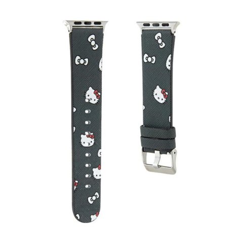 Hello Kitty Heads & Bows Pattern - Pasek do Apple Watch 38/40/41 mm (czarny) Hello Kitty Hello Kitty Heads & Bows Pattern - Pasek do Apple Watch 38/40/41 mm (czarny) Hello Kitty