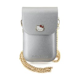Hello Kitty Leather Metal Logo Chain - Torebka crossbody na telefon (srebrny) Hello Kitty