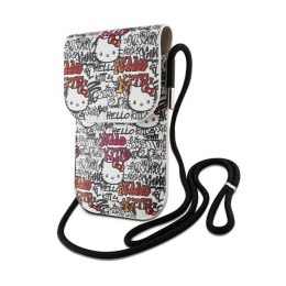 Hello Kitty Leather Tags Graffiti Cord - Torebka crossbody na telefon (beżowy) Hello Kitty