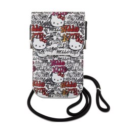 Hello Kitty Leather Tags Graffiti Cord - Torebka crossbody na telefon (beżowy) Hello Kitty
