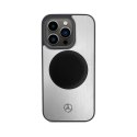 Mercedes Leather & Alu MagSafe - Etui iPhone 15 Pro Max (srebrny) Mercedes