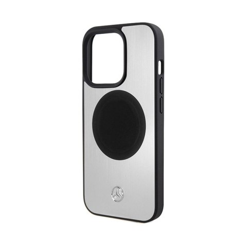 Mercedes Leather & Alu MagSafe - Etui iPhone 15 Pro (srebrny) Mercedes Mercedes Leather & Alu MagSafe - Etui iPhone 15 Pro (srebrny) Mercedes