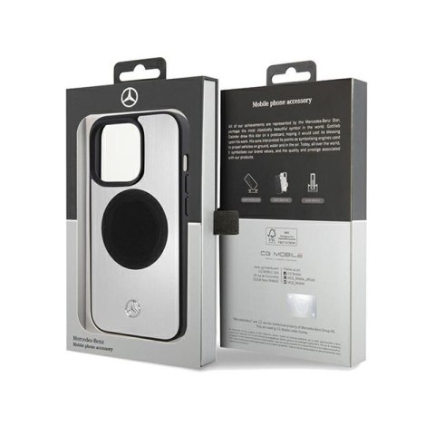 Mercedes Leather & Alu MagSafe - Etui iPhone 15 Pro (srebrny) Mercedes Mercedes Leather & Alu MagSafe - Etui iPhone 15 Pro (srebrny) Mercedes