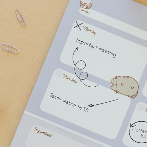 Pusheen - Planner tygodniowy z kolekcji Moments 54 strony A3 Pusheen Pusheen - Planner tygodniowy z kolekcji Moments 54 strony A3 Pusheen