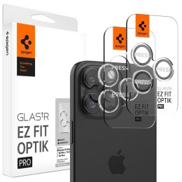 Spigen Optik Pro GLAS.TR EZ Fit Camera Protector 2-Pack - Szkło ochronne na obiektyw do iPhone 16 Pro / 16 Pro Max / 15 Pro / 15 Spigen