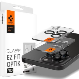 Spigen Optik Pro GLAS.TR EZ Fit Camera Protector 2-Pack - Szkło ochronne na obiektyw do iPhone 16 Pro / 16 Pro Max / 15 Pro / 15 Spigen