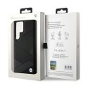 BMW Signature Leather Crossing Lines Pattern - Etui Samsung Galaxy S24 Ultra (czarny) BMW